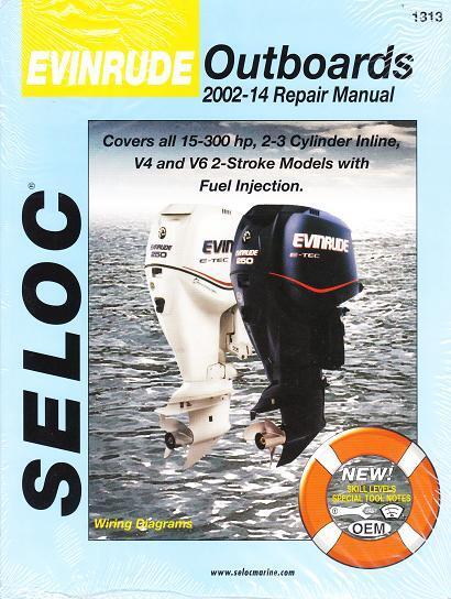 SELOC EVINRUDE OUTBOARDS 2002-2014 REPAIR MANUAL 15-300HP